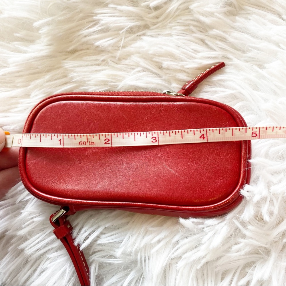 COACH vintage Red Leather Wristlet - Picture 8 of 10